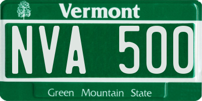 VT license plate NVA500