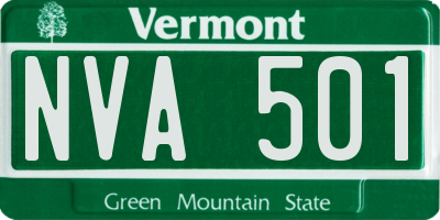 VT license plate NVA501