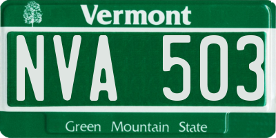 VT license plate NVA503