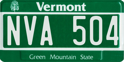 VT license plate NVA504