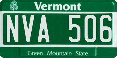 VT license plate NVA506