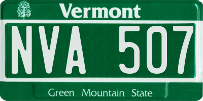 VT license plate NVA507