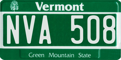 VT license plate NVA508
