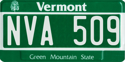 VT license plate NVA509