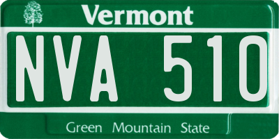 VT license plate NVA510