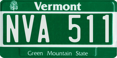 VT license plate NVA511
