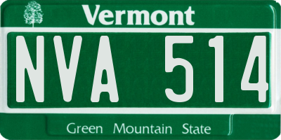 VT license plate NVA514
