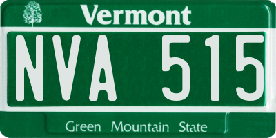 VT license plate NVA515