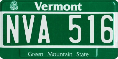 VT license plate NVA516
