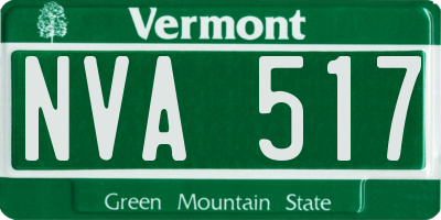 VT license plate NVA517