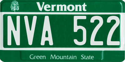VT license plate NVA522