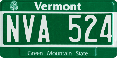 VT license plate NVA524