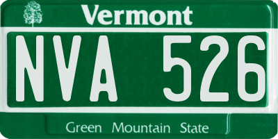 VT license plate NVA526