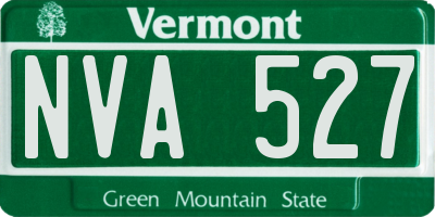 VT license plate NVA527