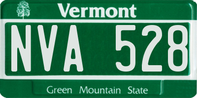 VT license plate NVA528