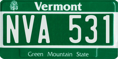 VT license plate NVA531