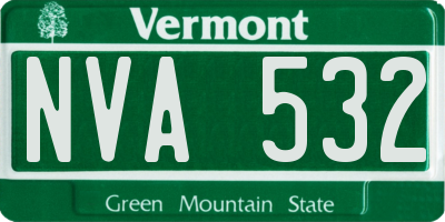 VT license plate NVA532