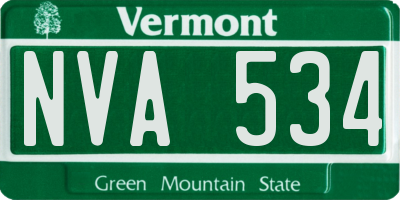 VT license plate NVA534