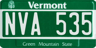 VT license plate NVA535
