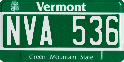 VT license plate NVA536