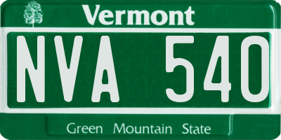 VT license plate NVA540