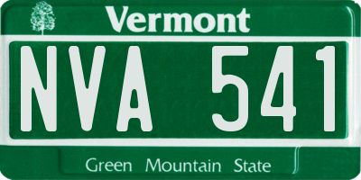 VT license plate NVA541