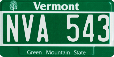 VT license plate NVA543