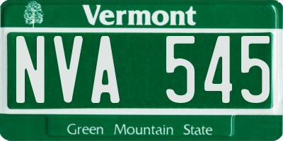 VT license plate NVA545