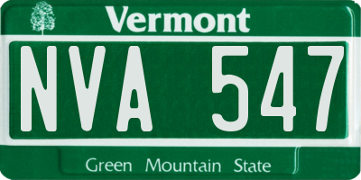 VT license plate NVA547