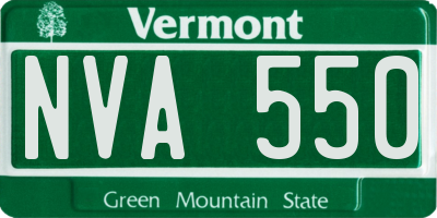 VT license plate NVA550