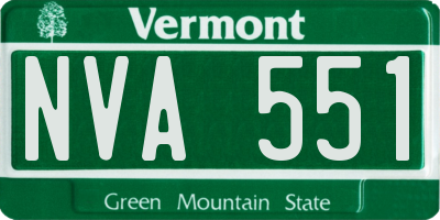 VT license plate NVA551