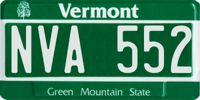 VT license plate NVA552