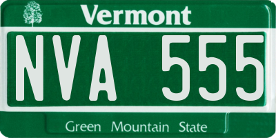 VT license plate NVA555