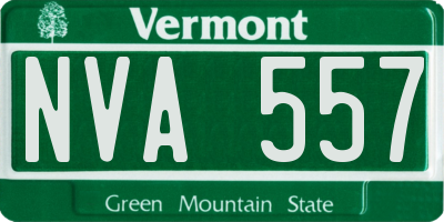 VT license plate NVA557