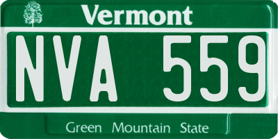 VT license plate NVA559