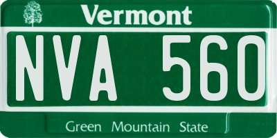 VT license plate NVA560