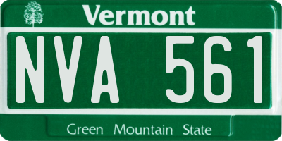VT license plate NVA561