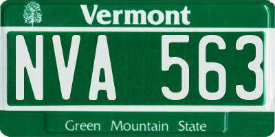 VT license plate NVA563