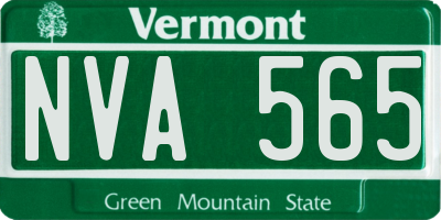 VT license plate NVA565
