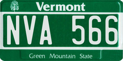VT license plate NVA566