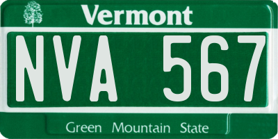VT license plate NVA567
