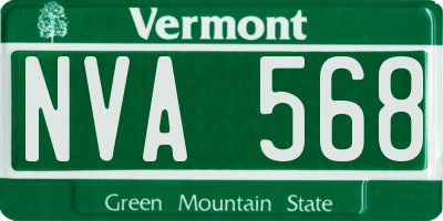 VT license plate NVA568
