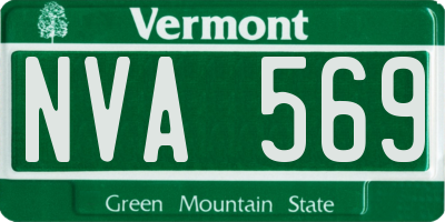 VT license plate NVA569