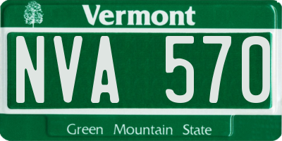 VT license plate NVA570