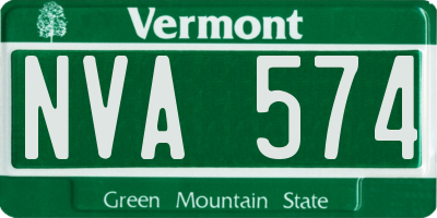 VT license plate NVA574