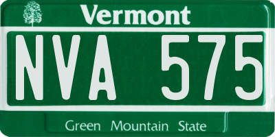 VT license plate NVA575