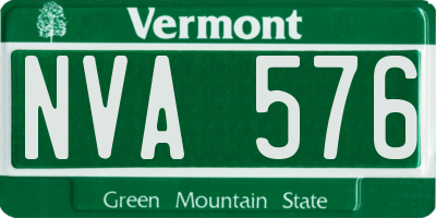 VT license plate NVA576