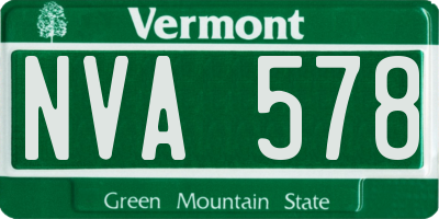 VT license plate NVA578