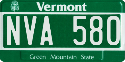 VT license plate NVA580