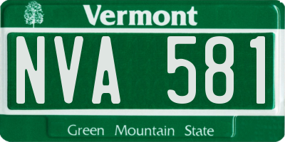VT license plate NVA581